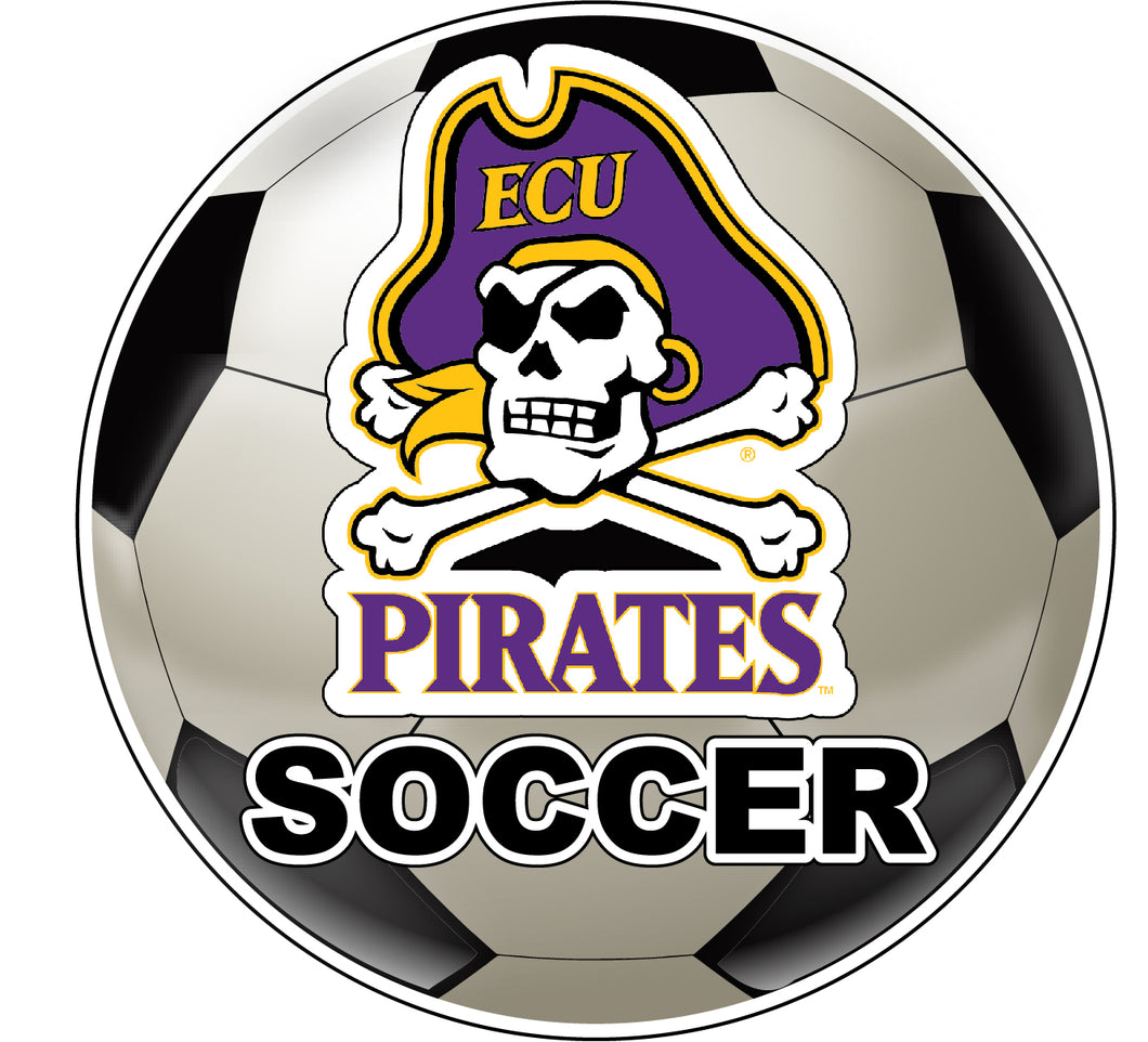 East Carolina Pirates 4-Inch Round Soccer Ball NCAA Soccer Passion Vinyl Sticker
