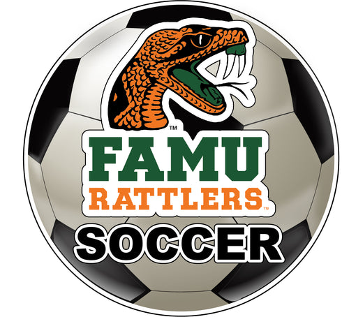 Florida A&M Rattlers 4-Inch Round Soccer Ball NCAA Soccer Passion Vinyl Sticker