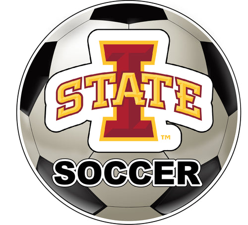 Iowa State Cyclones 4-Inch Round Soccer Ball NCAA Soccer Passion Vinyl Sticker