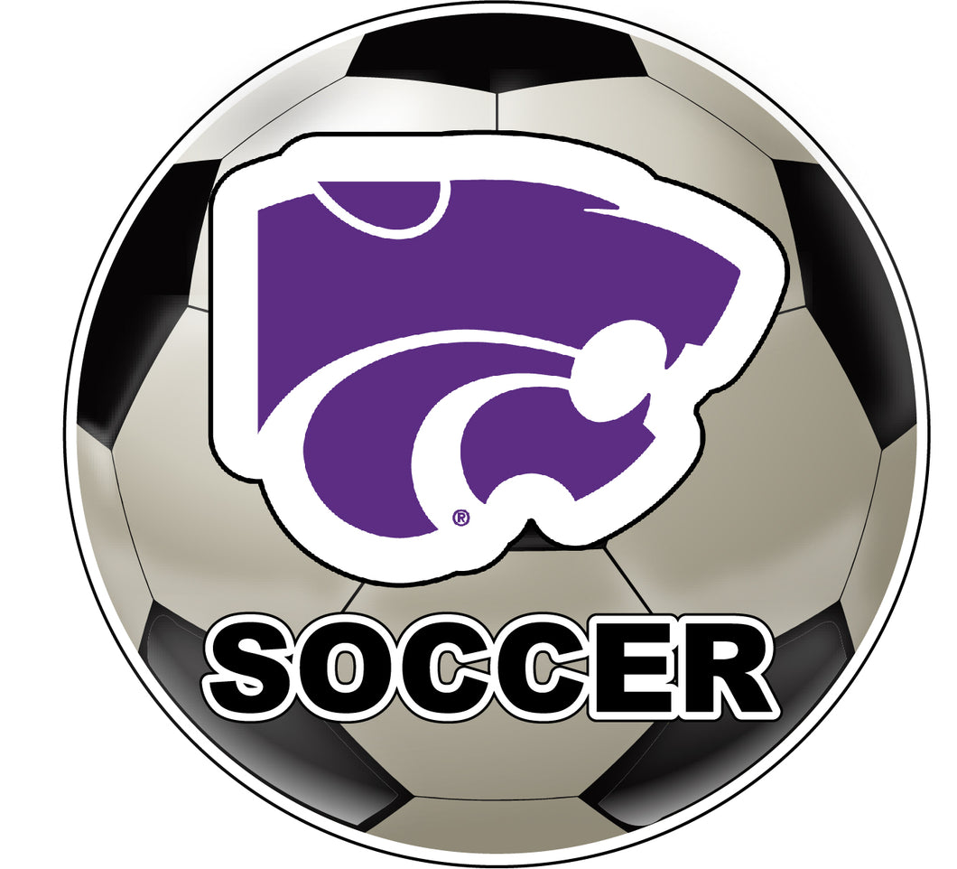 Kansas State Wildcats 4-Inch Round Soccer Ball NCAA Soccer Passion Vinyl Sticker