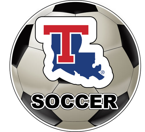 Louisiana Tech Bulldogs 4-Inch Round Soccer Ball NCAA Soccer Passion Vinyl Sticker