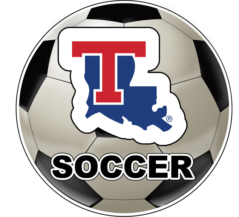 Louisiana Tech Bulldogs 4-Inch Round Soccer Ball NCAA Soccer Passion Vinyl Sticker