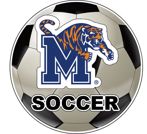 Memphis Tigers 4-Inch Round Soccer Ball NCAA Soccer Passion Vinyl Sticker