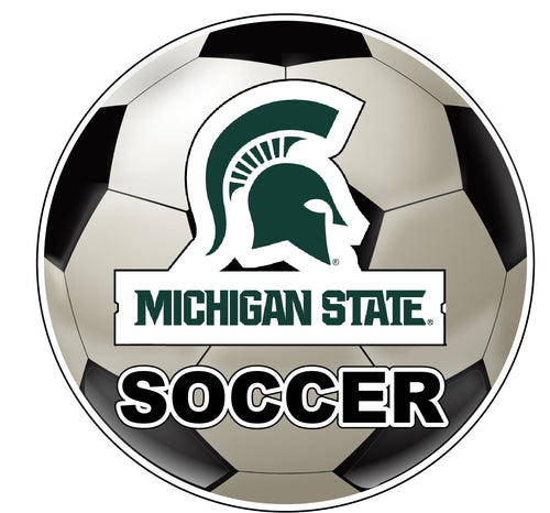 Michigan State Spartans 4-Inch Round Soccer Ball NCAA Soccer Passion Vinyl Sticker