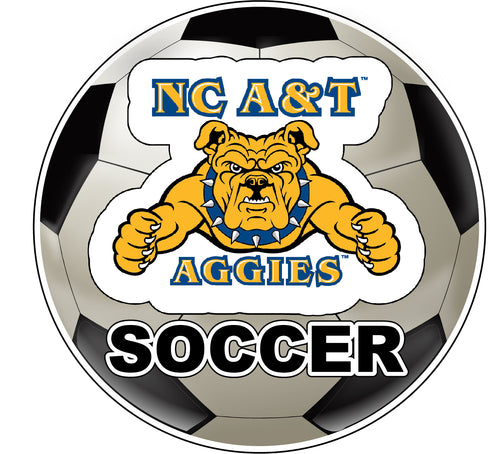 North Carolina A&T State Aggies 4-Inch Round Soccer Ball NCAA Soccer Passion Vinyl Sticker