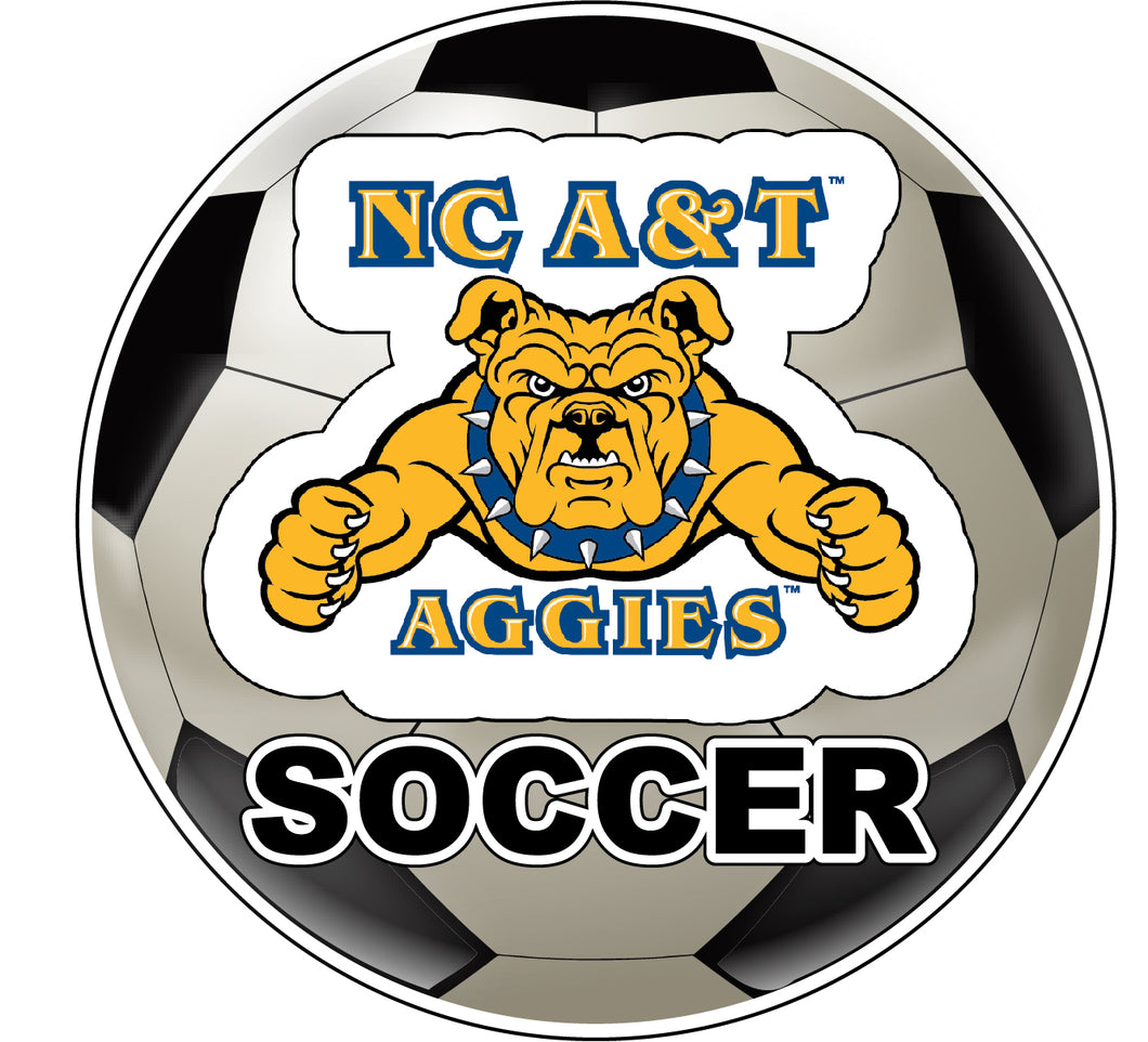 North Carolina A&T State Aggies 4-Inch Round Soccer Ball NCAA Soccer Passion Vinyl Sticker