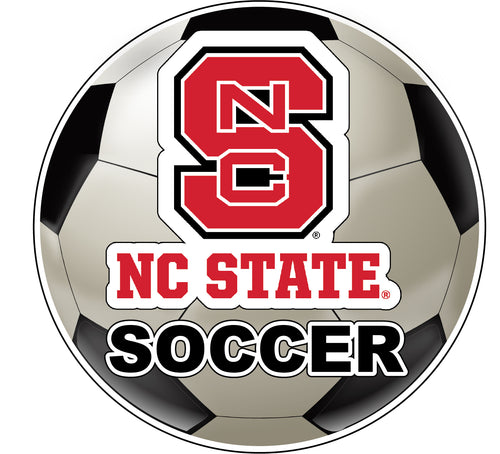 NC State Wolfpack 4-Inch Round Soccer Ball NCAA Soccer Passion Vinyl Sticker