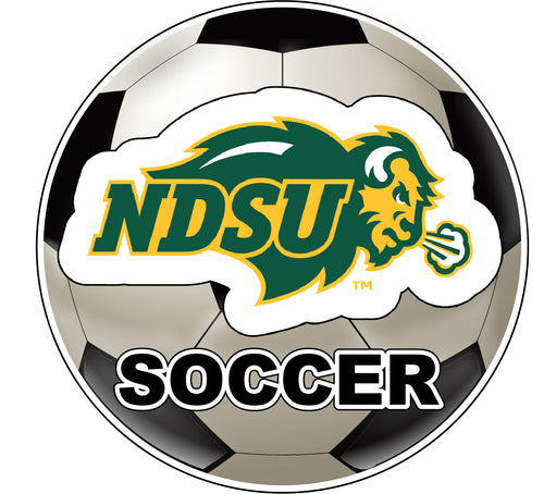 North Dakota State Bison 4-Inch Round Soccer Ball NCAA Soccer Passion Vinyl Sticker
