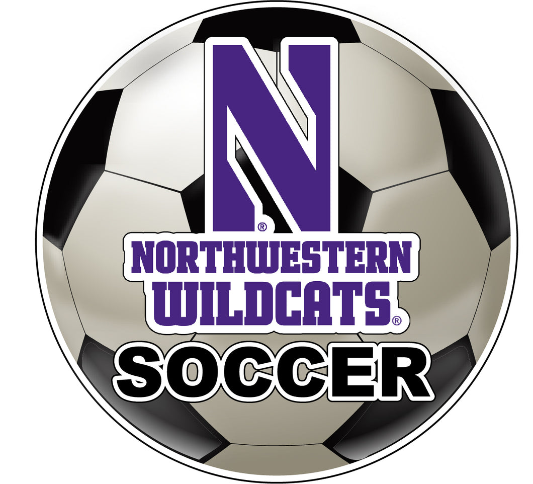 Northwestern University Wildcats 4-Inch Round Soccer Ball NCAA Soccer Passion Vinyl Sticker