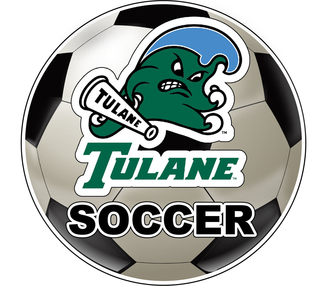 Tulane University Green Wave 4-Inch Round Soccer Ball Vinyl Decal Sticker