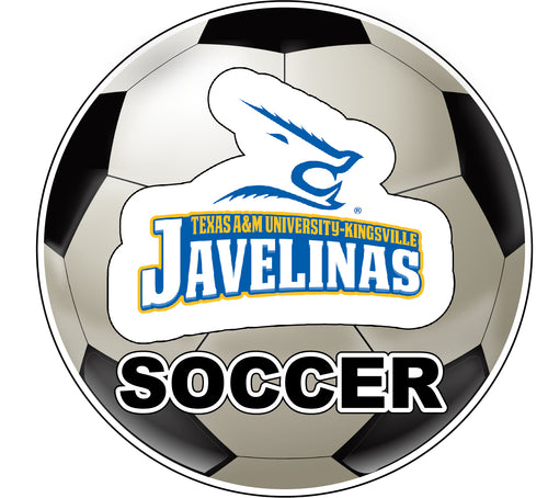 Texas A&M Kingsville Javelinas 4-Inch Round Soccer Ball NCAA Soccer Passion Vinyl Sticker