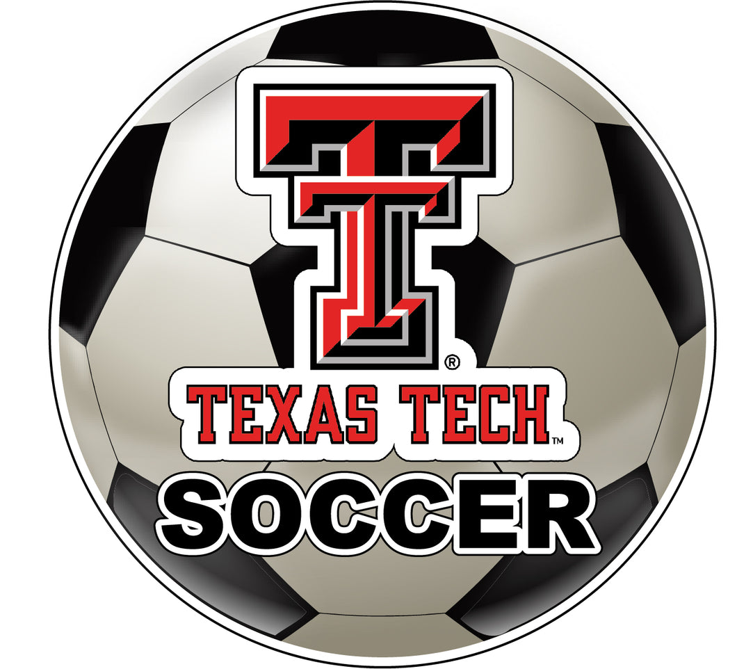 Texas Tech Red Raiders 4-Inch Round Soccer Ball NCAA Soccer Passion Vinyl Sticker