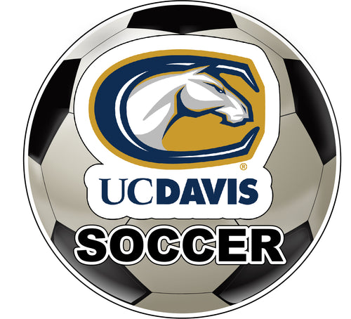 UC Davis Aggies 4-Inch Round Soccer Ball NCAA Soccer Passion Vinyl Sticker