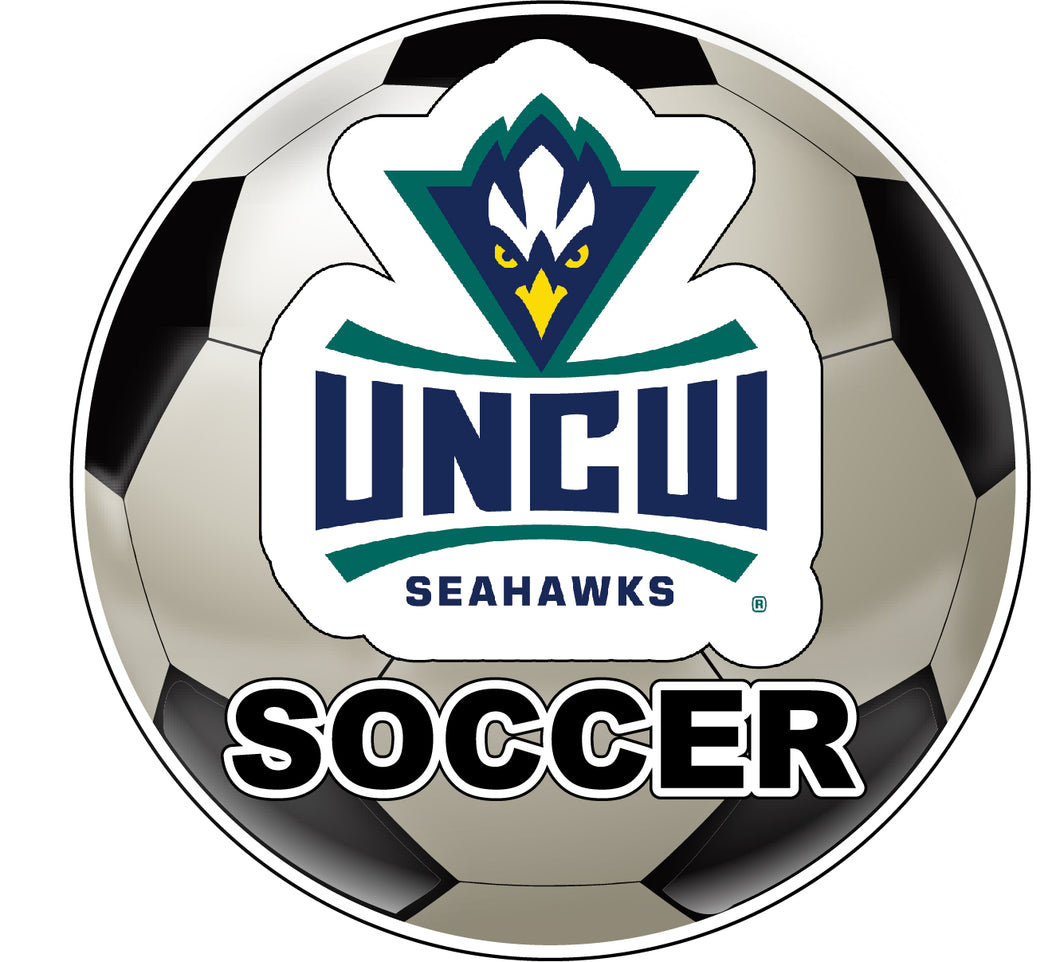 North Carolina Wilmington Seahawks 4-Inch Round Soccer Ball NCAA Soccer Passion Vinyl Sticker