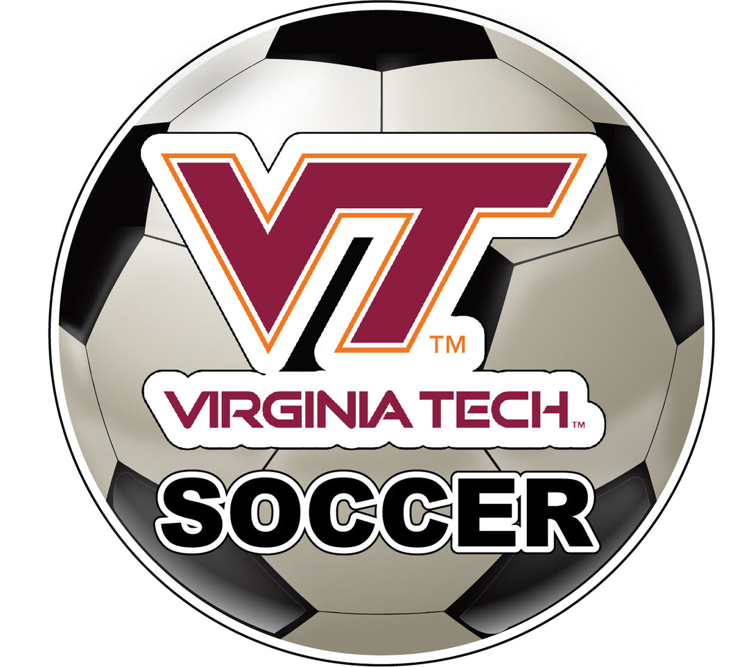 Virginia Tech Hokies 4-Inch Round Soccer Ball NCAA Soccer Passion Vinyl Sticker