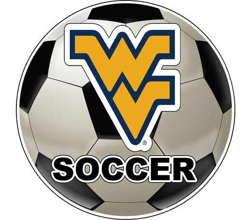 West Virginia Mountaineers 4-Inch Round Soccer Ball NCAA Soccer Passion Vinyl Sticker