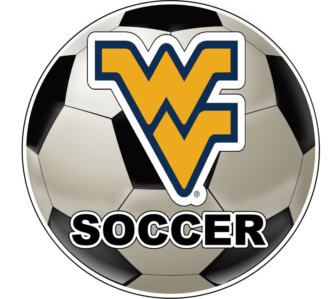 West Virginia Mountaineers 4-Inch Round Soccer Ball NCAA Soccer Passion Vinyl Sticker