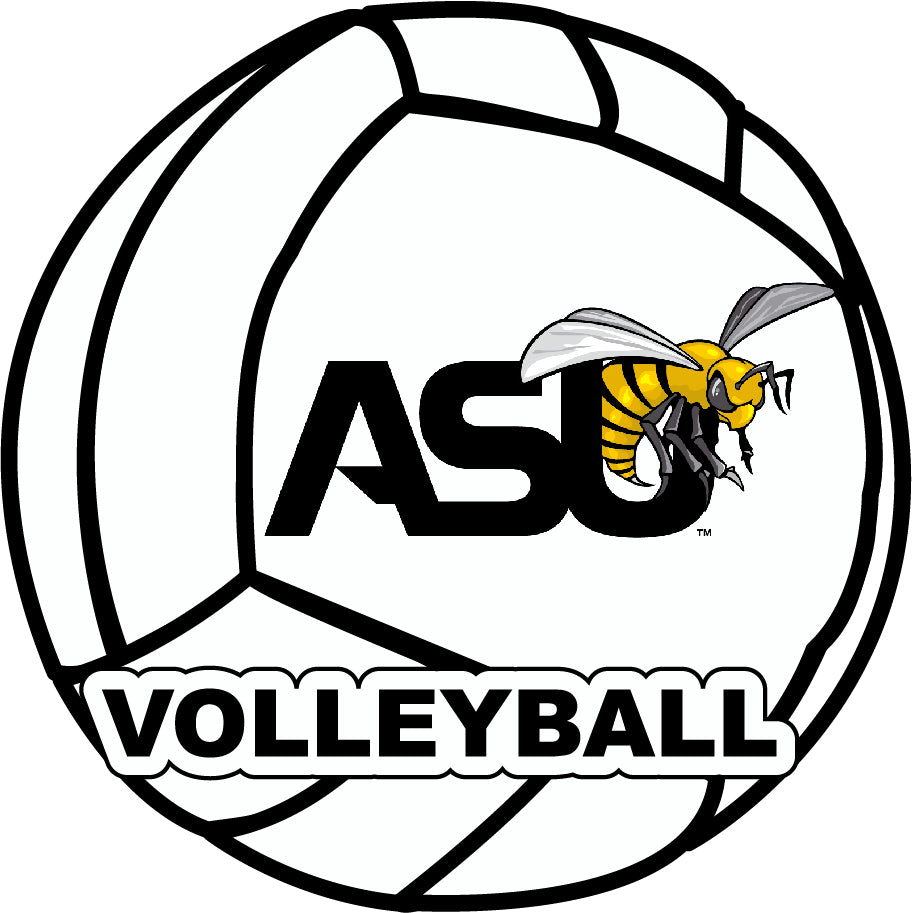 Alabama State University 4-Inch Round Volleyball NCAA Vinyl Decal Sticker for Fans, Students, and Alumni