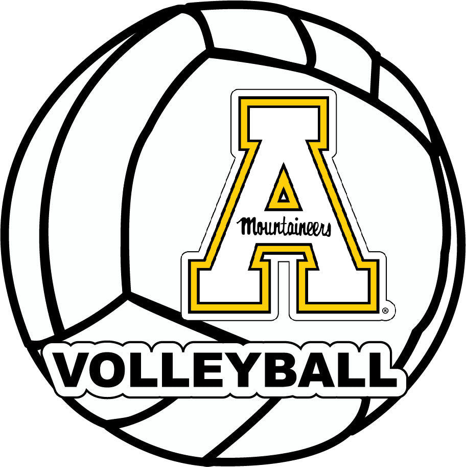 Appalachian State 4-Inch Round Volleyball NCAA Vinyl Decal Sticker for Fans, Students, and Alumni