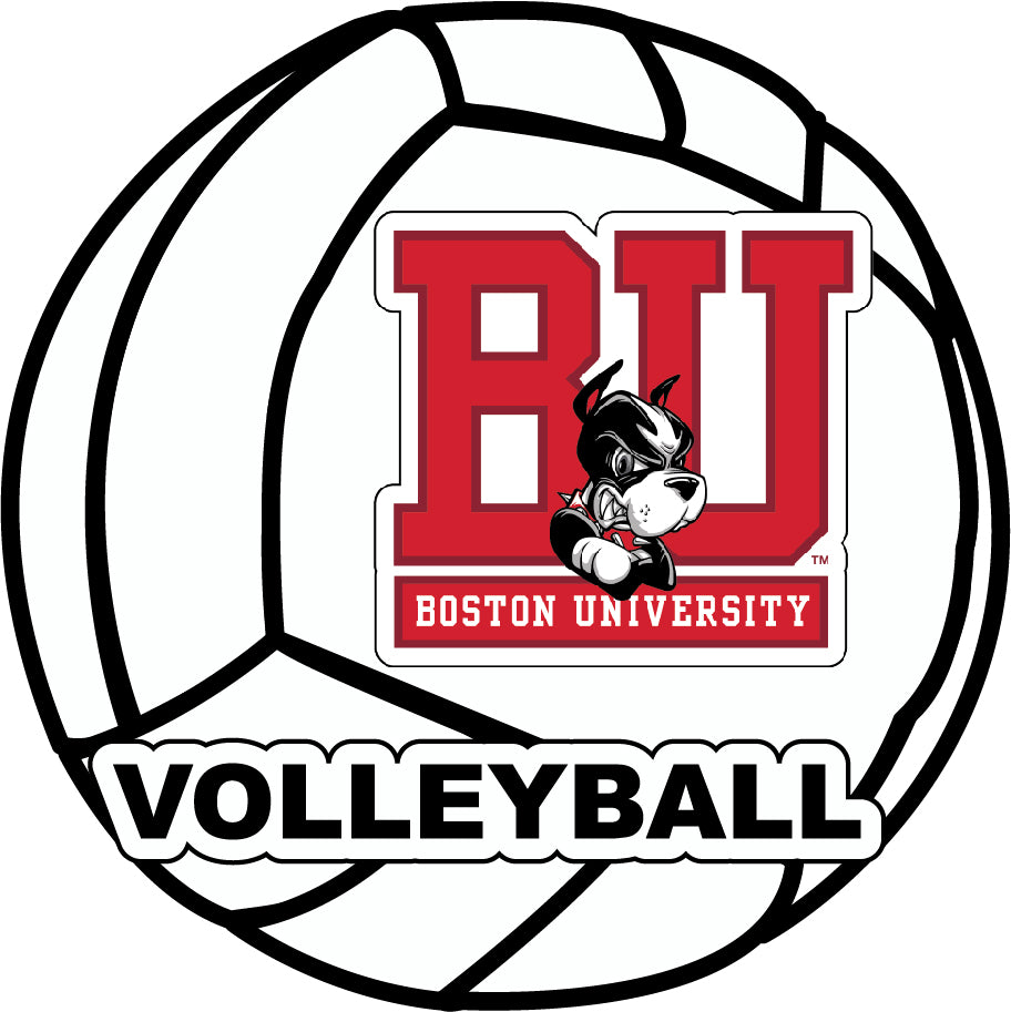 Boston Terriers 4-Inch Round Volleyball NCAA Vinyl Decal Sticker for Fans, Students, and Alumni