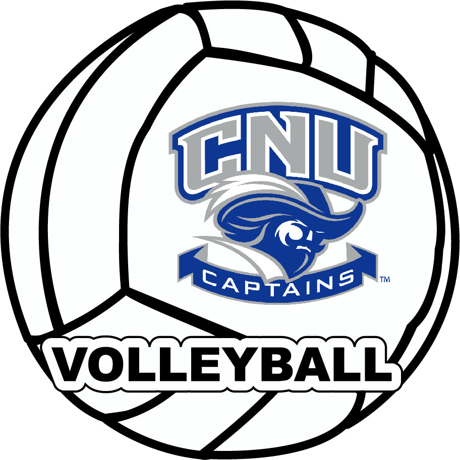 Christopher Newport Captains 4-Inch Round Volleyball NCAA Vinyl Decal Sticker for Fans, Students, and Alumni