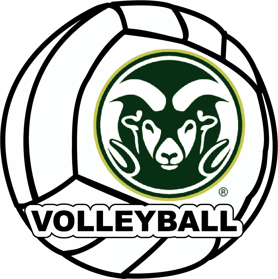 Colorado State Rams 4-Inch Round Volleyball NCAA Vinyl Decal Sticker for Fans, Students, and Alumni