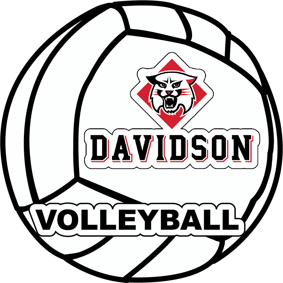 Davidson College 4-Inch Round Volleyball NCAA Vinyl Decal Sticker for Fans, Students, and Alumni