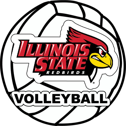 Illinois State Redbirds 4-Inch Round Volleyball NCAA Vinyl Decal Sticker for Fans, Students, and Alumni