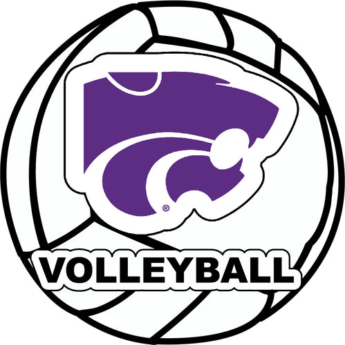 Kansas State Wildcats 4-Inch Round Volleyball NCAA Vinyl Decal Sticker for Fans, Students, and Alumni
