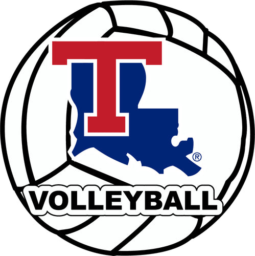 Louisiana Tech Bulldogs 4-Inch Round Volleyball NCAA Vinyl Decal Sticker for Fans, Students, and Alumni