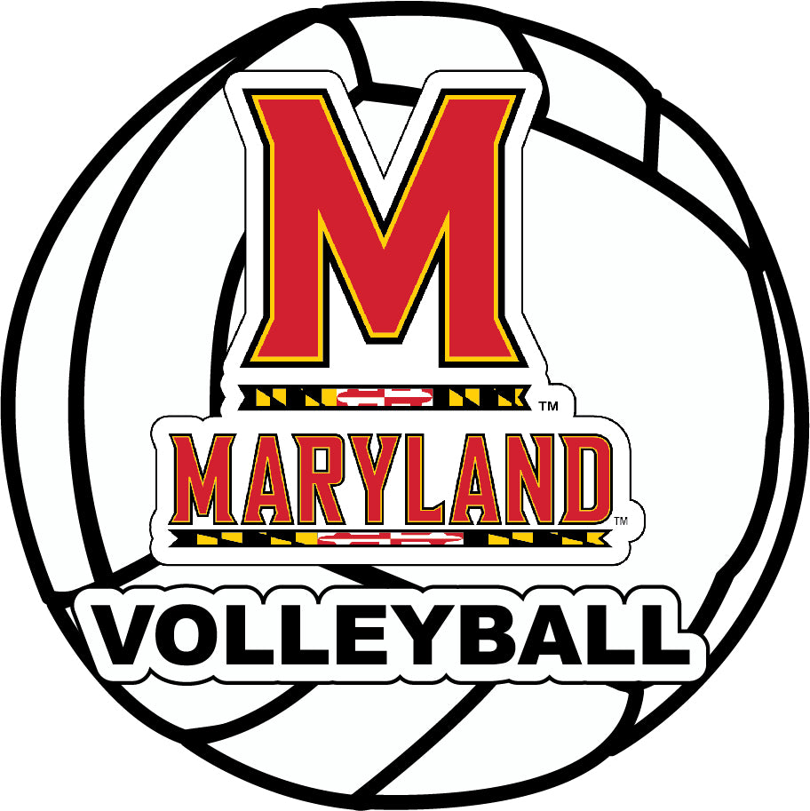 Maryland Terrapins 4-Inch Round Volleyball NCAA Vinyl Decal Sticker for Fans, Students, and Alumni
