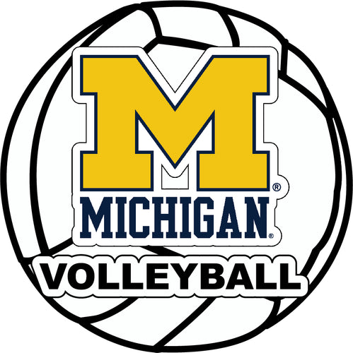 Michigan Wolverines 4-Inch Round Volleyball NCAA Vinyl Decal Sticker for Fans, Students, and Alumni