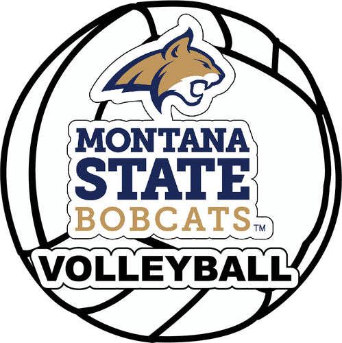 Montana State Bobcats 4-Inch Round Volleyball NCAA Vinyl Decal Sticker for Fans, Students, and Alumni