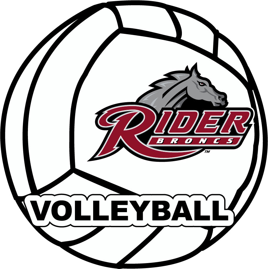 Rider University Broncs 4-Inch Round Volleyball NCAA Vinyl Decal Sticker for Fans, Students, and Alumni