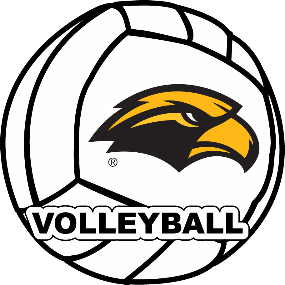 Southern Mississippi Golden Eagles 4-Inch Round Volleyball NCAA Vinyl Decal Sticker for Fans, Students, and Alumni