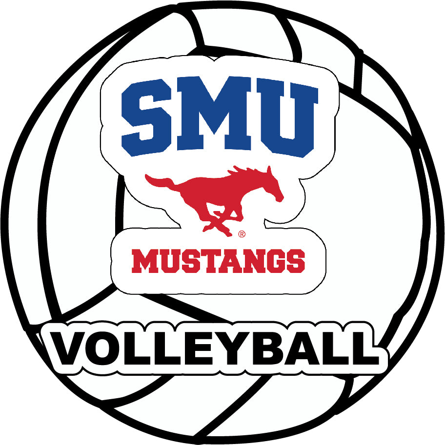 Southern Methodist University 4-Inch Round Volleyball NCAA Vinyl Decal Sticker for Fans, Students, and Alumni
