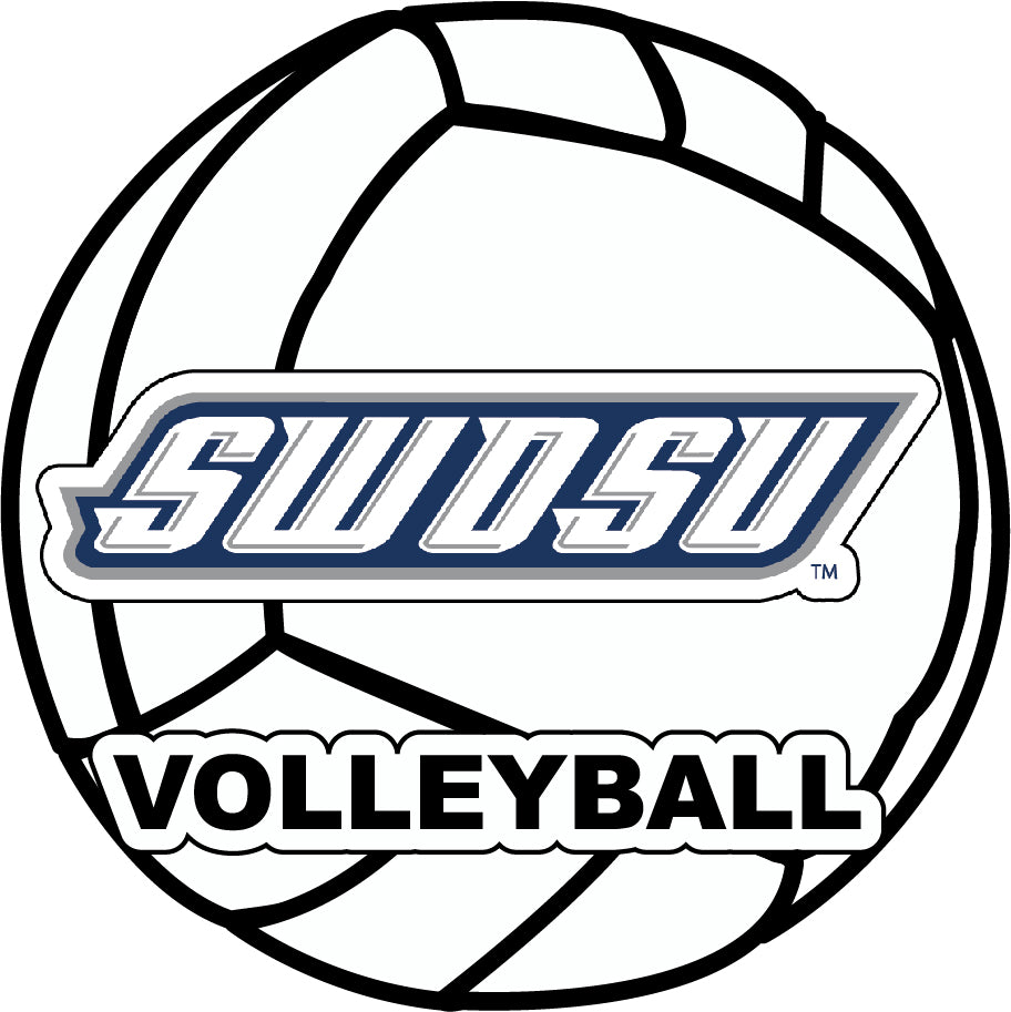 Southwestern Oklahoma State University 4-Inch Round Volleyball Vinyl Decal Sticker