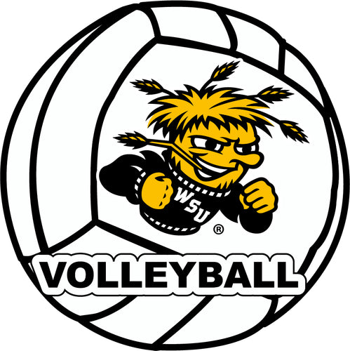 Wichita State Shockers 4-Inch Round Volleyball NCAA Vinyl Decal Sticker for Fans, Students, and Alumni