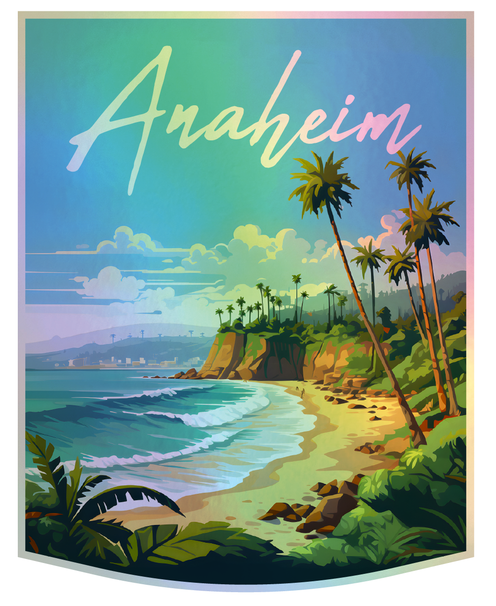 Anaheim California Holographic Charm Durable Vinyl Decal Sticker B