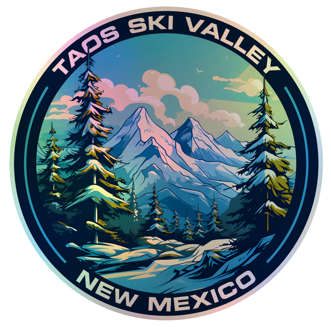 Taos Ski Valley New Mexico Holographic Charm Durable Vinyl Decal Sticker A