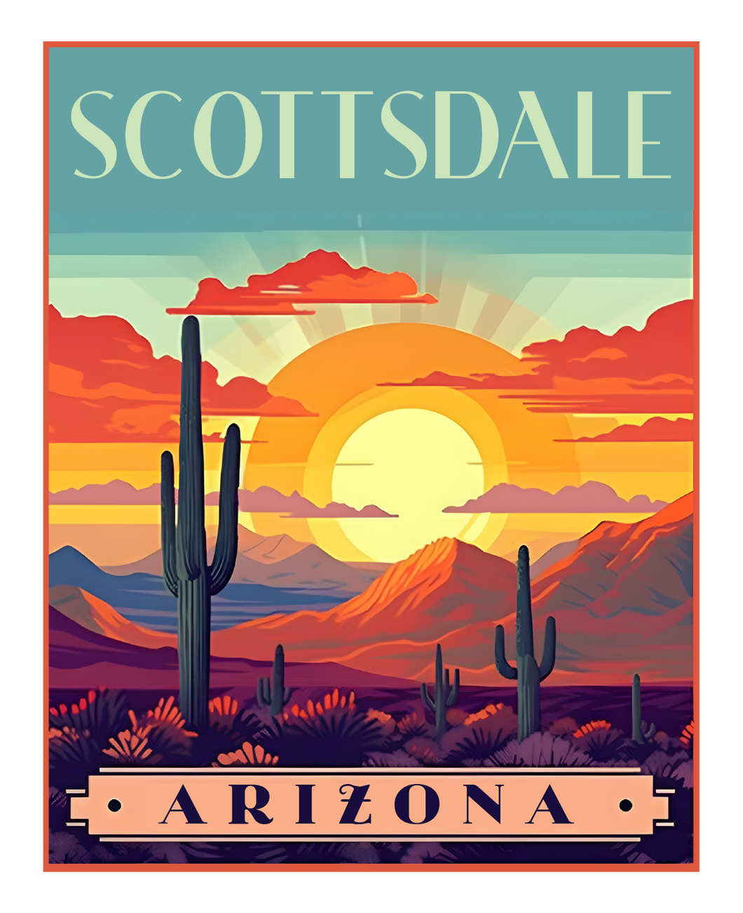 Exclusive Scottsdale Arizona Collectible - Vintage Travel Poster Art