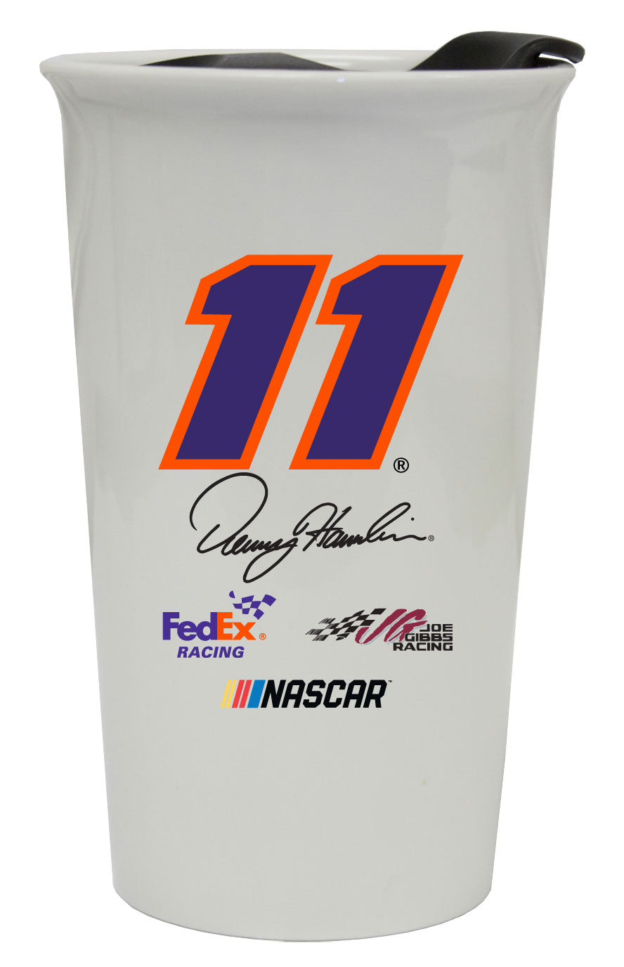 R and R Imports Denny Hamlin #11 NASCAR Double Walled Ceramic Tumbler New for 2020