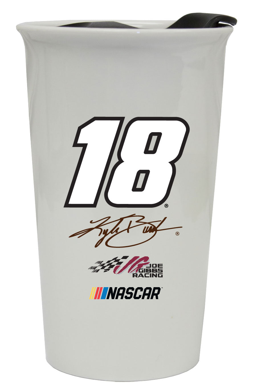 R and R Imports Kyle Busch #18 NASCAR Double Walled Ceramic Tumbler New for 2020