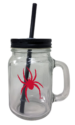 Richmond Spiders NCAA Iconic Mason Jar Glass - Officially Licensed Collegiate Drinkware with Lid and Straw 2-Pack