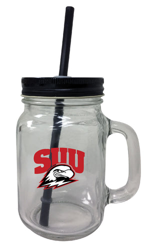Southern Utah University NCAA Iconic Mason Jar Glass - Officially Licensed Collegiate Drinkware with Lid and Straw 2-Pack