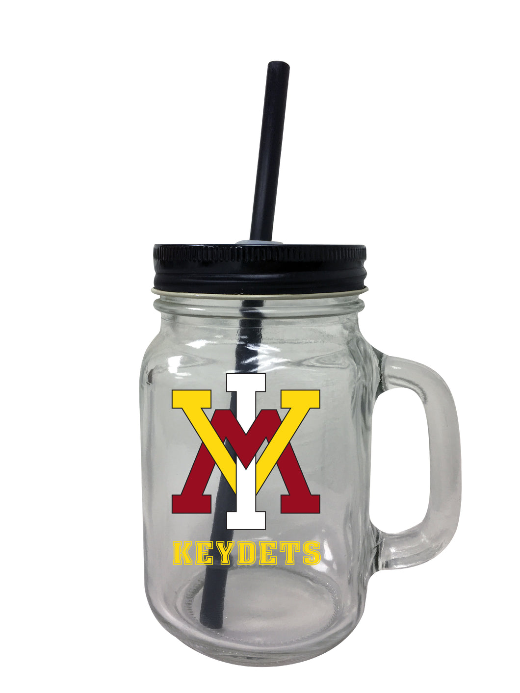 VMI Keydets NCAA Iconic Mason Jar Glass - Officially Licensed Collegiate Drinkware with Lid and Straw 2-Pack