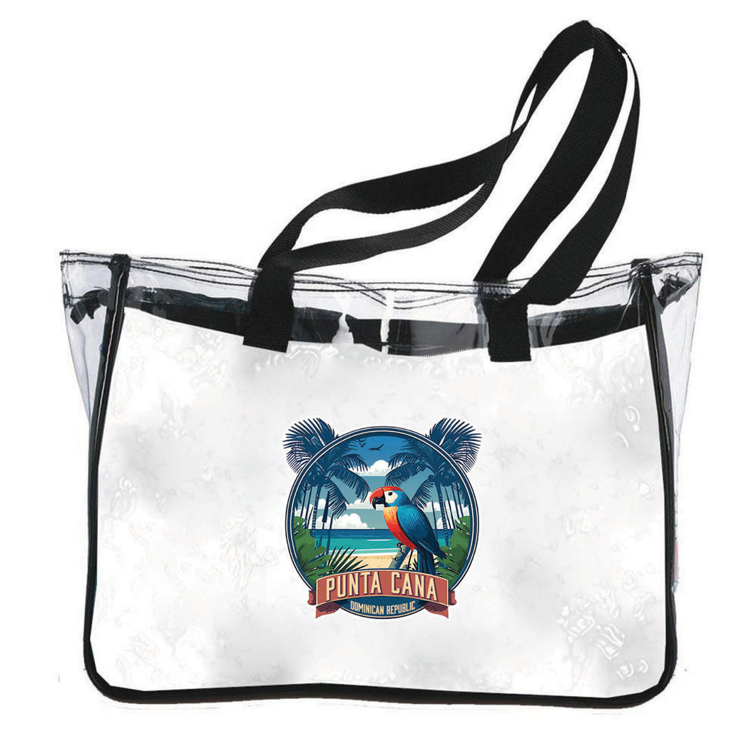 Punta Cana Dominican Republic Souvenir Clear Tote Bag Parrot B