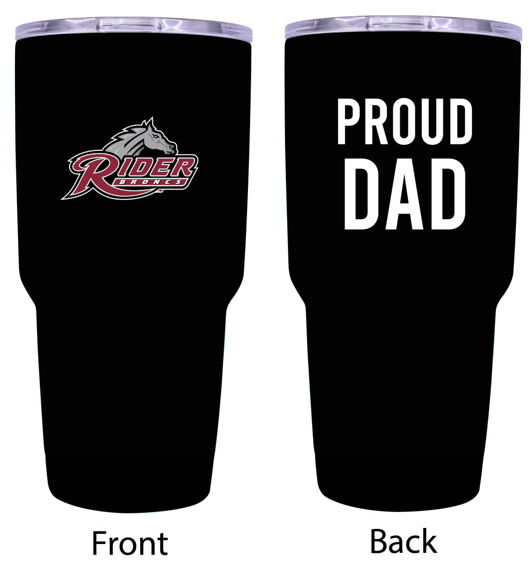 Rider University Broncs Proud Dad 24 oz Insulated Stainless Steel Tumbler Black