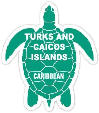 R and R Imports Turks and Caicos Islands Caribbean 4 Inch Green Turtle Shape Decal Sticker