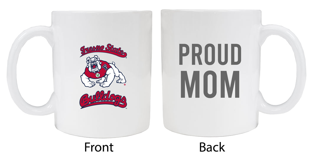 Fresno State Bulldogs Proud Mom Ceramic Coffee Mug - White